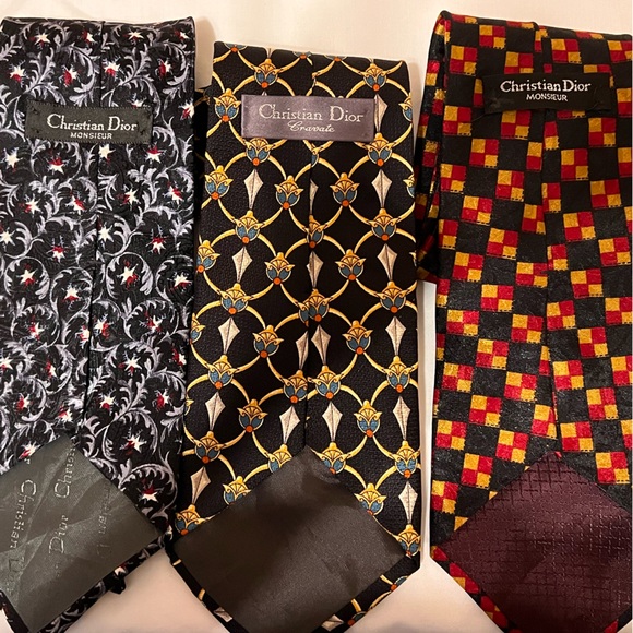 Christian Dior Silk Ties Set of 3 - Picture 6 of 7